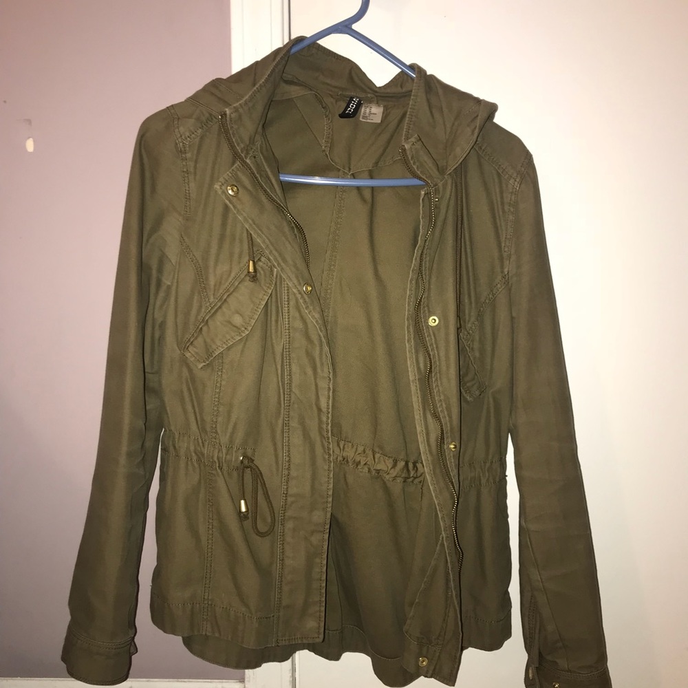 Khaki Green Military Utility Jacket
